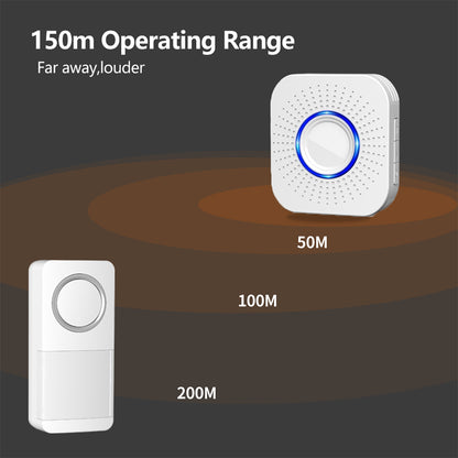 D-638 Waterproof Wireless Doorbell Household Long Distance Door Bell with Multiple Music/4 Volume Level