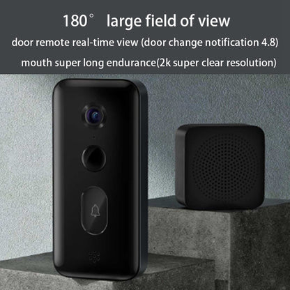 XIAOMI MJMLO5-FJ Smart Doorbell 3 Support 180-Degree Wide View 2K Super Clear Doorbell for Home Security (CN Plug )