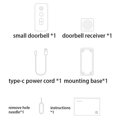 XIAOMI MJMLO5-FJ Smart Doorbell 3 Support 180-Degree Wide View 2K Super Clear Doorbell for Home Security (CN Plug )