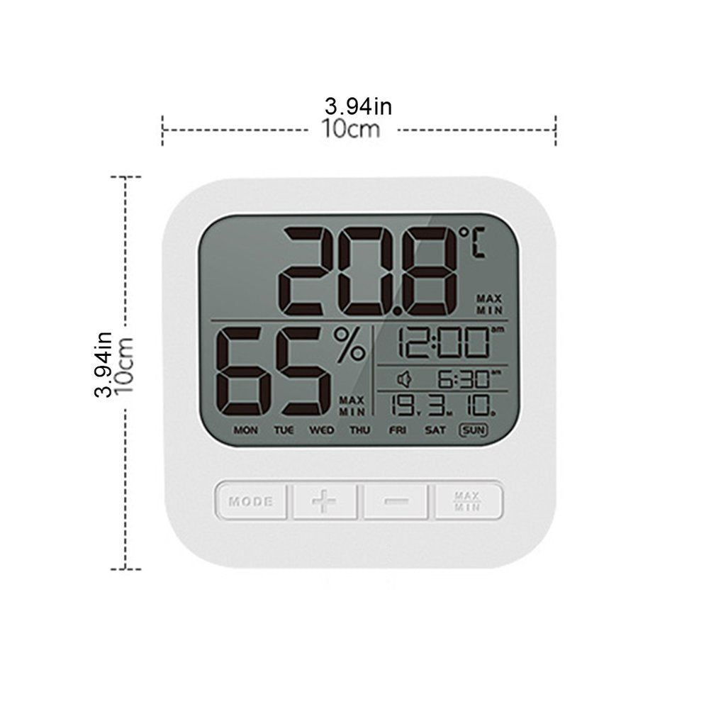 Home Use Indoor Thermo-hygrometer Electric Clock Wall-mounted Timer