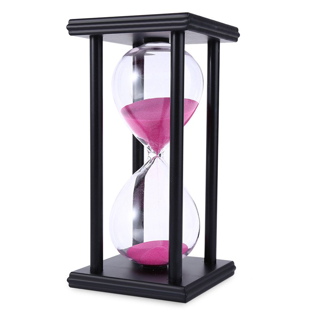 30 Minutes Hourglass 4 Black Wooden Frames Sand Timer for Home Office Desktop Decoration