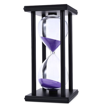 30 Minutes Hourglass 4 Black Wooden Frames Sand Timer for Home Office Desktop Decoration