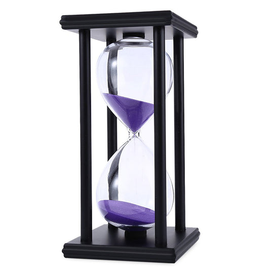 30 Minutes Hourglass 4 Black Wooden Frames Sand Timer for Home Office Desktop Decoration