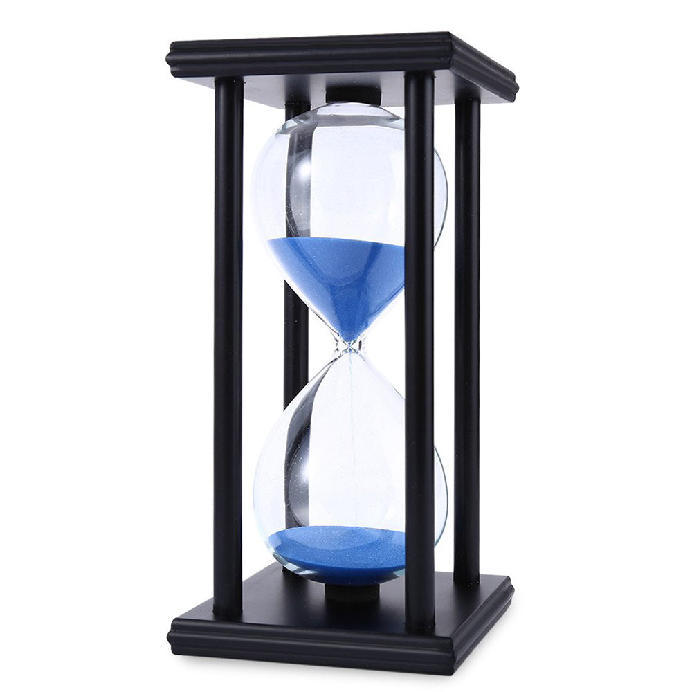 30 Minutes Hourglass 4 Black Wooden Frames Sand Timer for Home Office Desktop Decoration