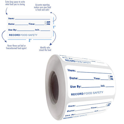 5 Rolls Food Date Food Labels Perfect for Glass Metal Plastic Reusable Containers, Size: 2.5x5cm