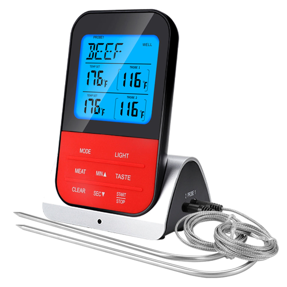 TS-K33-S Wireless LCD Screen Kitchen Outdoor BBQ Thermometer Electronic Baking Food Temperature Measurement Tool with Base (BPA Free, FDA Certificated)