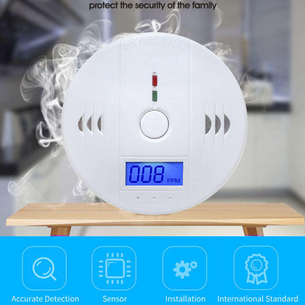 XY-602 Accurate Carbon Monoxide Detector Battery Powered CO Poisonous Toxic Gas Sensor Monitor with LCD Display Easy to Read (English Version)