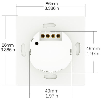 TY-W10 Tuya 86 Type EU  /  UK Universal WiFi Panel Smart Switch for Smart Home Single Fire APP, Voice Control Switch Module (1-Gang)