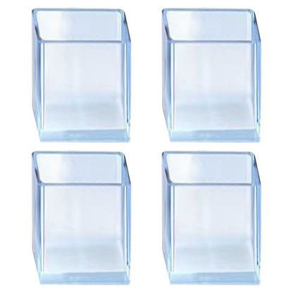 4Pcs  /  Set 20*40mm Rectangular Chair Leg Rubber Pads Chair / Table Leg Caps Transparent Anti-scratch Floor Protectors