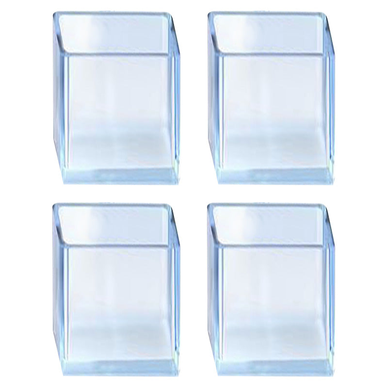 4Pcs  /  Set 25*50mm Rectangular Clear Rubber Chair Leg Floor Protectors Chair Leg Caps Protection Covers No Scratches Table Feet Protectors