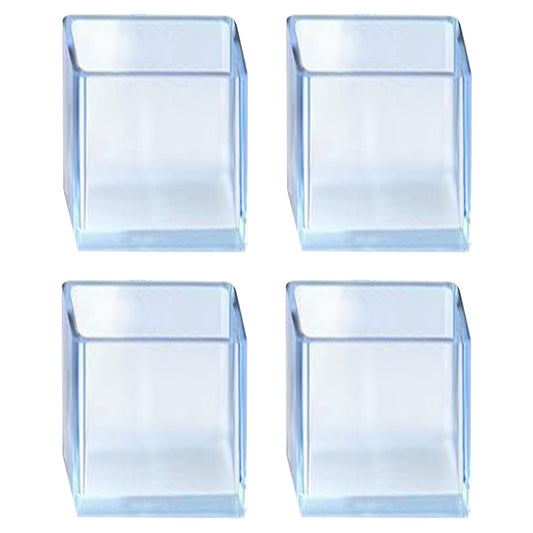 4Pcs  /  Set 30*50mm Rectangular Floor Protectors Clear Rubber Chair Leg Caps Prevents Scratches and Noise Furniture Leg Protection Cover