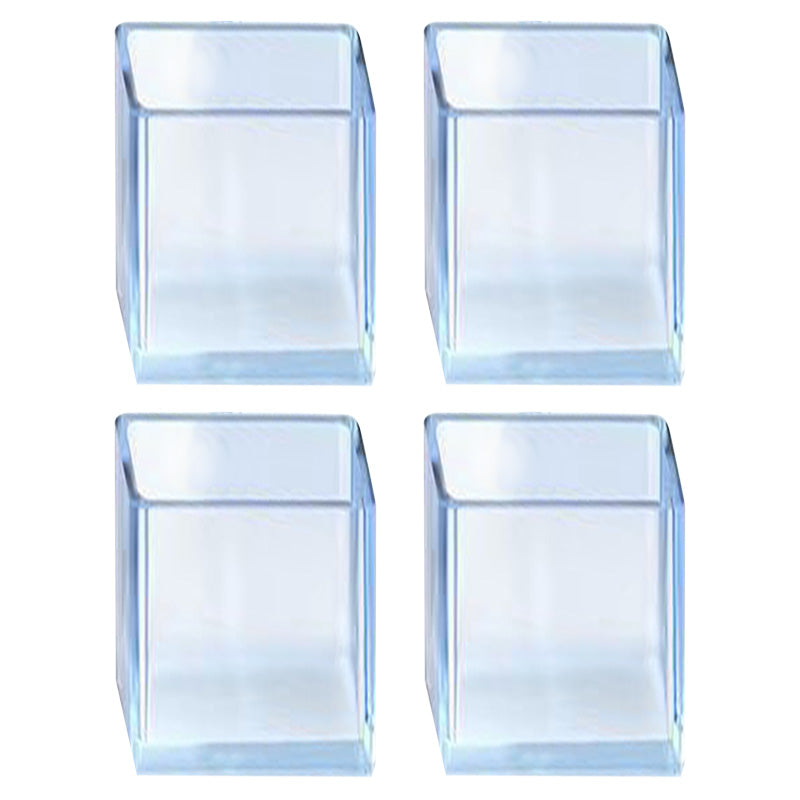 4Pcs  /  Set 30*60mm Rectangular Table Chair Leg Caps Floor Protectors Furniture Pads for Hardwood Floors Clear Rubber Furniture Cup