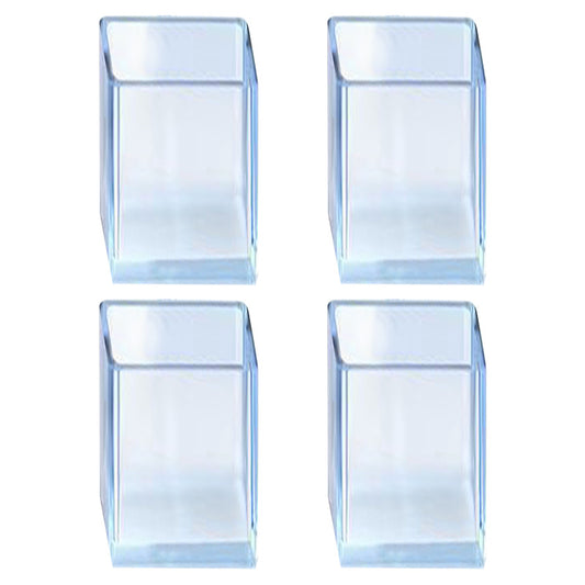 4Pcs  /  Set 15*30mm Rectangular Transparent Soft Rubber Chair Leg Caps Furniture Feet Pads for Protecting Floors