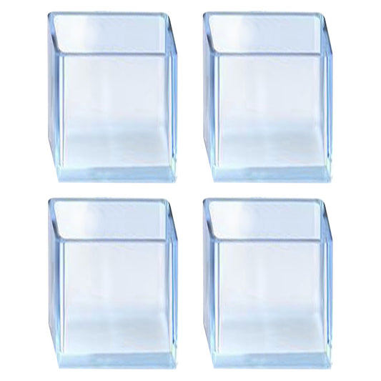 4Pcs  /  Set 20*30mm Rectangular Furniture Leg Covers Caps Clear Rubber Table Feet Pads Chair Leg Floor Protectors