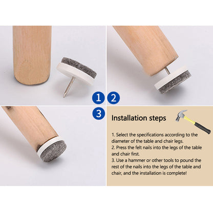 10Pcs / Set 22mm Chair Table Furniture Leg Bottom Feet Pad Noise Reduction Floor Protector Nail