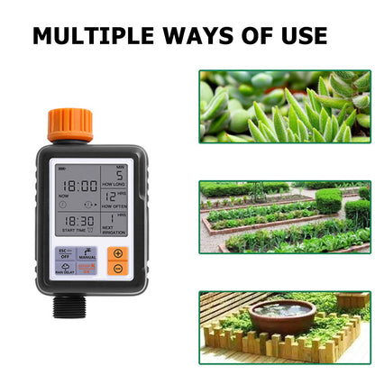 Automatic Garden Irrigation Watering Timer Lawn Tap Hose Sprinkler Timer with LCD Screen and Adapter