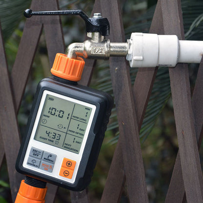 Automatic Garden Irrigation Watering Timer Lawn Tap Hose Sprinkler Timer with LCD Screen and Adapter