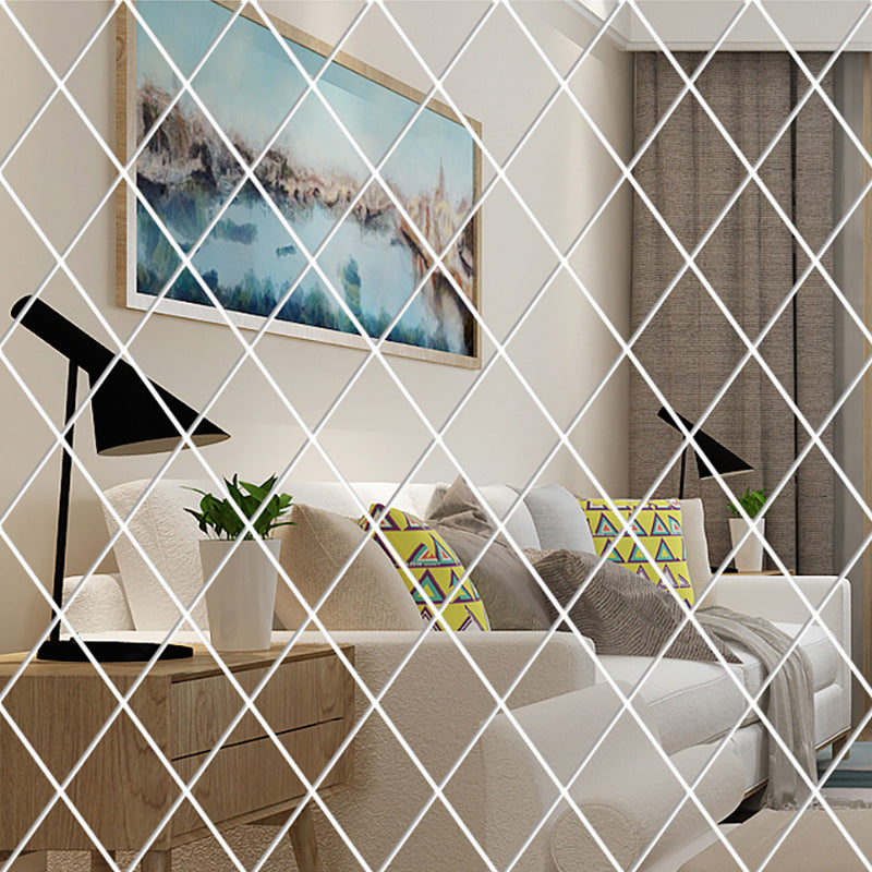 H01200 4x100cm Self-Adhesive Mirror Mosaic Glass Mini Square Tiles DIY Crafts Wall Sticker (Each Square: 5mm)