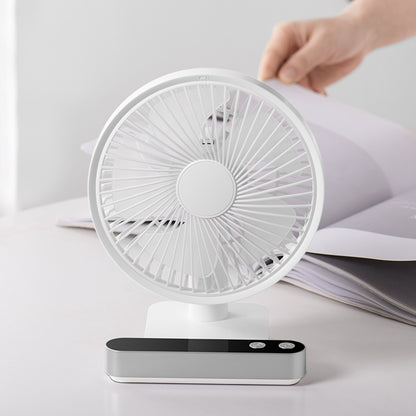 F702 Desktop Electric Fan USB Rechargeable Display Screen Summer Cooler with 4 Adjustable Speeds