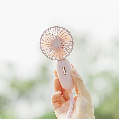 F211 Mini Handheld Fan 3 Speeds Adjustable Silent Fan with Wrist Strap