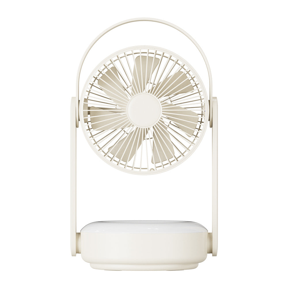 F62 Home Travel Wall Hanging Fan Summer Cooler Desktop Fan USB Charging with Night Light Function