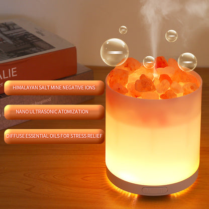 A5 Salt Stone Air Humidifier Negative Ion Aroma Diffuser Desktop Mist Maker Silent Fog Sprayer with Light Effect