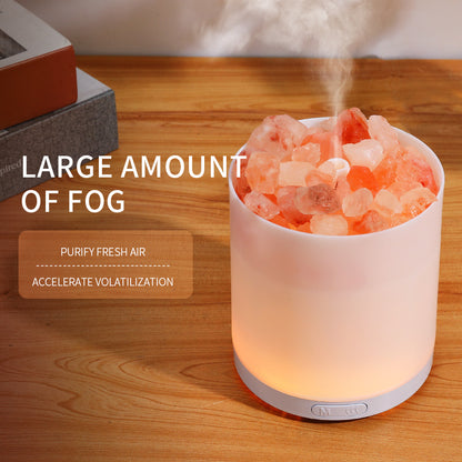 A5 Salt Stone Air Humidifier Negative Ion Aroma Diffuser Desktop Mist Maker Silent Fog Sprayer with Light Effect