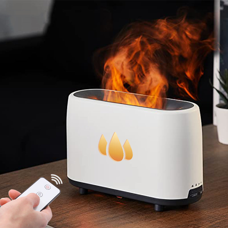 H2-1 Simulation Flame Aroma Essential Oils Diffuser Ultrasonic Air Humidifier with Remote Control