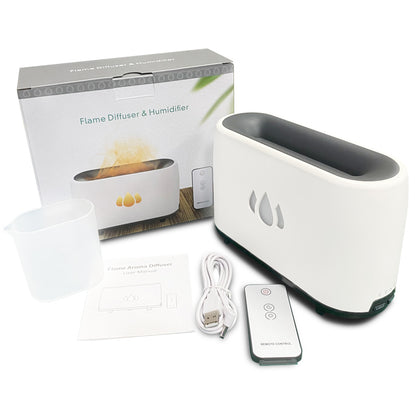 H2-1 Simulation Flame Aroma Essential Oils Diffuser Ultrasonic Air Humidifier with Remote Control