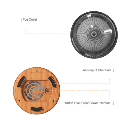 X07 Wood Grain Colorful Light Air Humidifier Auto Shut-Off Essential Oils Aroma Diffuser with Remote Control