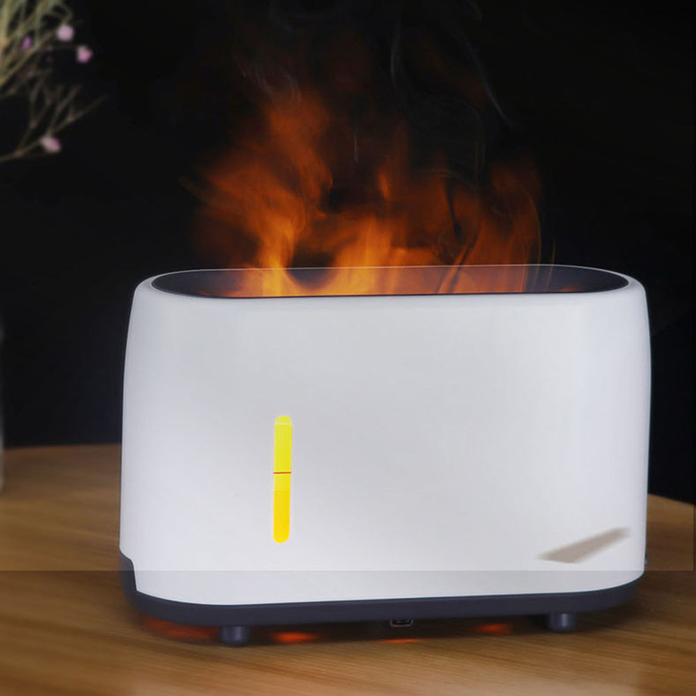 240ml Simulation Flame Humidifier Essential Oil Aroma Diffuser with RGB Light and Remote Control