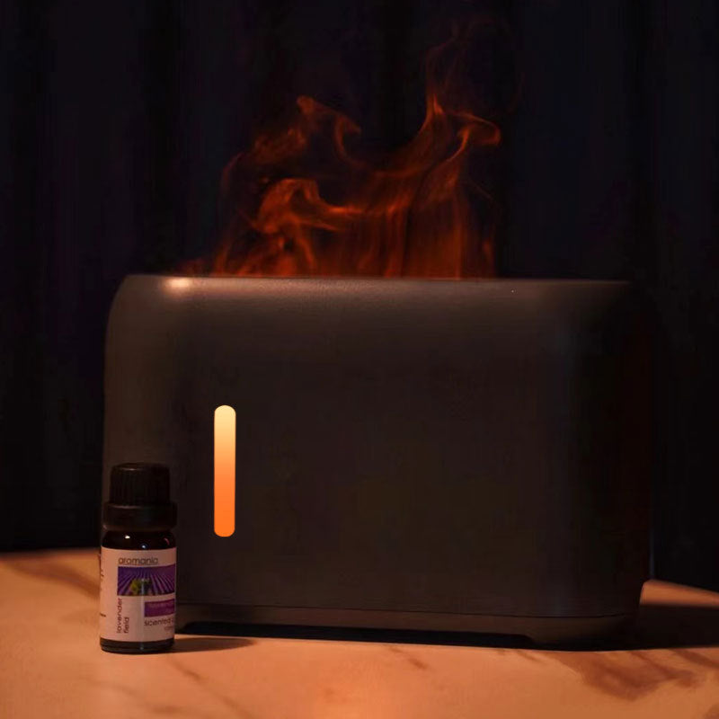 240ml Simulation Flame Humidifier Essential Oil Aroma Diffuser with RGB Light and Remote Control