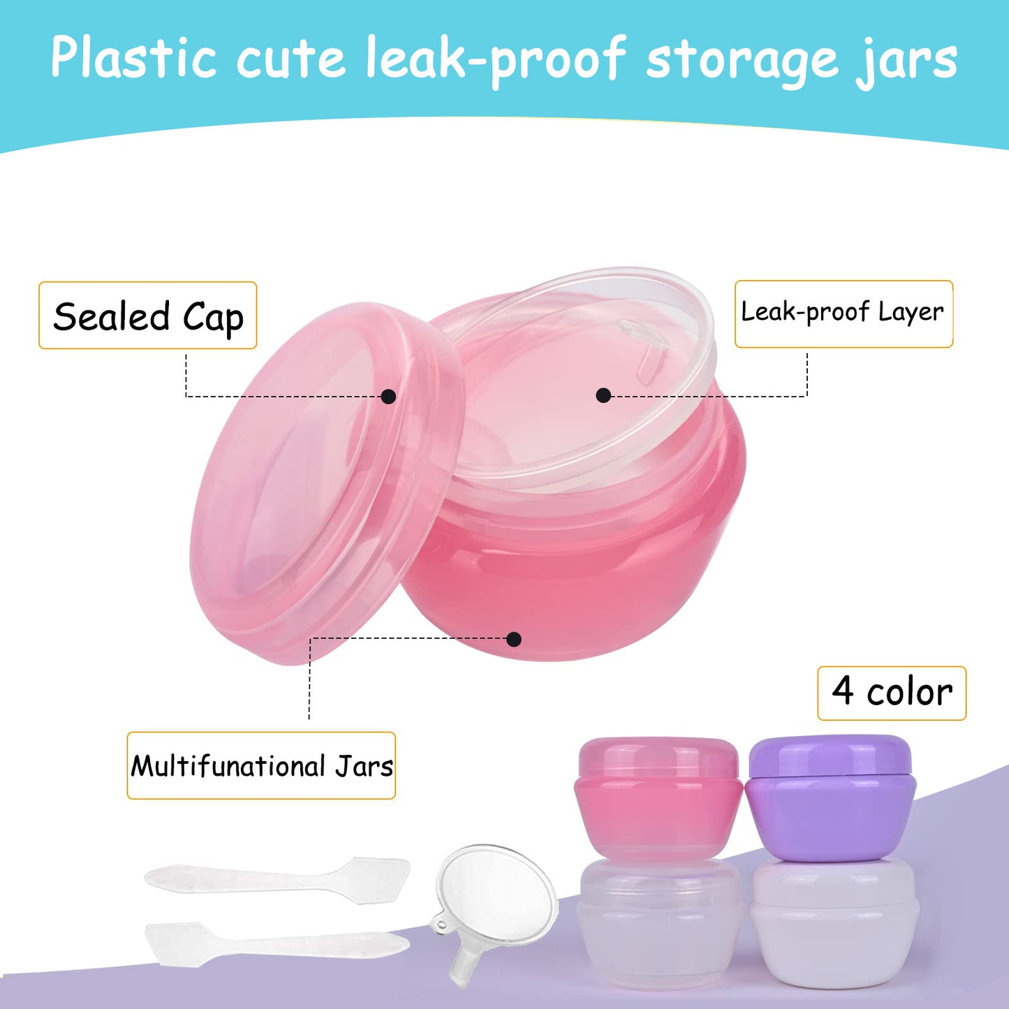 H01244 21Pcs Toiletries Travel Bottle Set Leak Proof Refillable Container for Lotion Liquid Shampoos