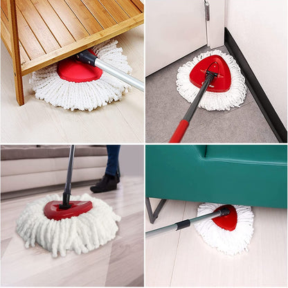 For O-Cedar / Vileda 4Pcs Triangle Spin Mop Cloth Dry / Wet Dual Use Replacement Head