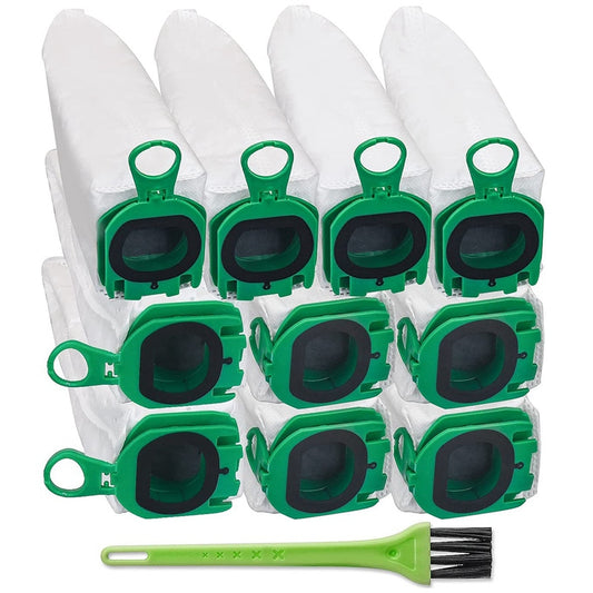 10PCS Replacement Cleaning Bags Dust Bags with Cleaning Brush for Vorwerk Kobold VB100 Vacuum Cleaner