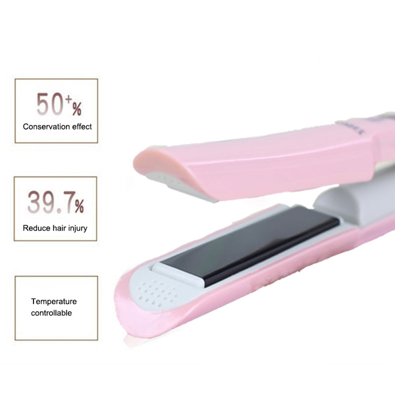 2 in 1 Hair Straightener Flat Aluminum Alloy 3 Temperature Levels Hair Curler for Hair Style