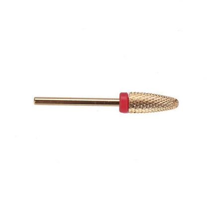 Bullet-Shaped Gold Tungsten Steel Nail Bit Manicure Pedicure Nail File Hand Foot Care Tool for Nail Grind Trim Polish