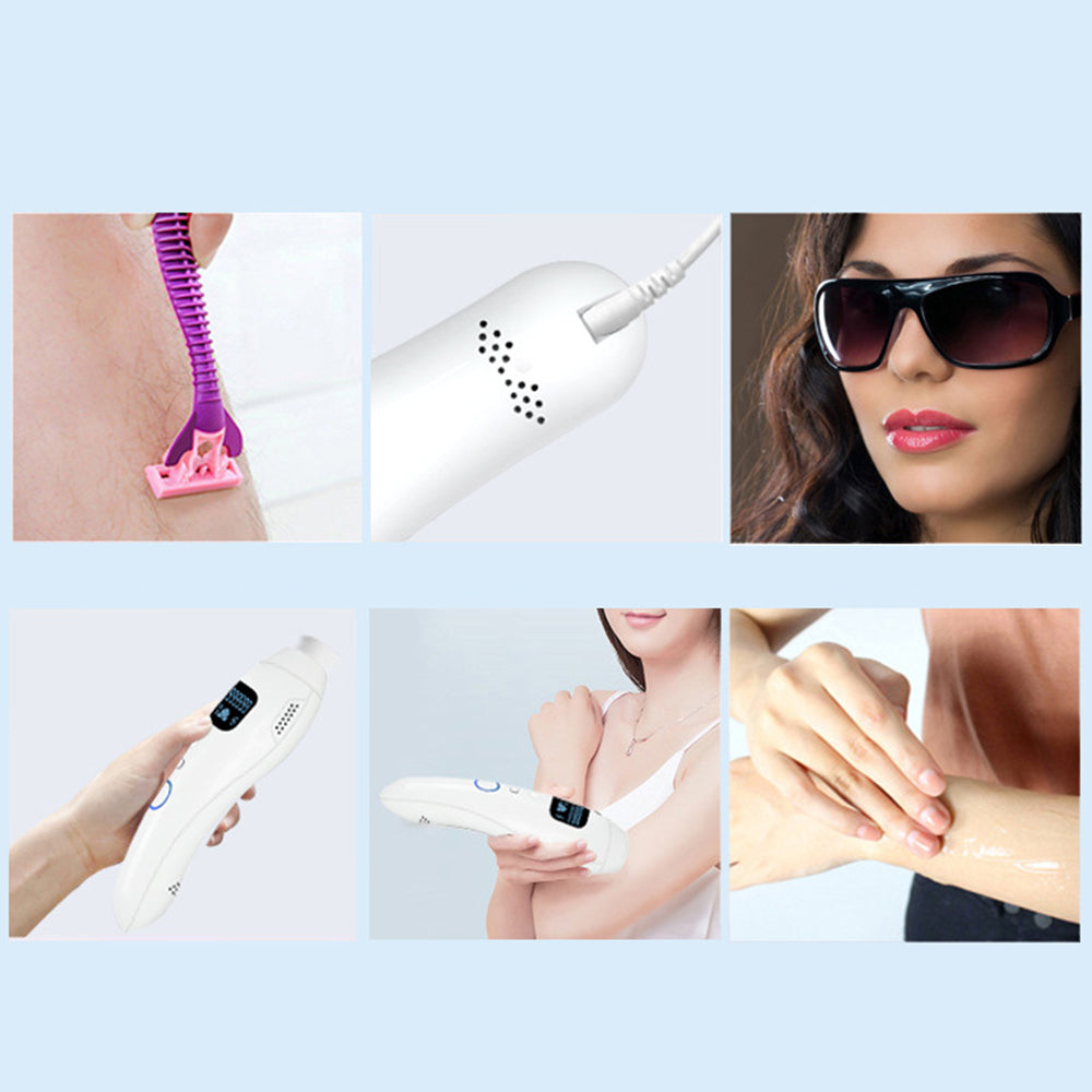 IPL Laser Hair Removal Device Electric Household Laser Hair Remover Auto Manual Dual Modes Adjustable with 5 Levels for Face Body