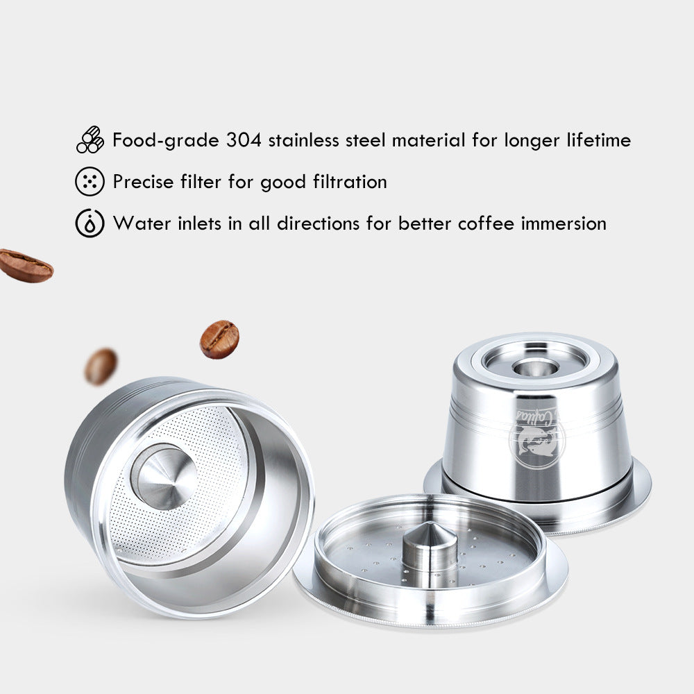 ICAFILAS bl320 Stainless Steel Refillable Reusable Coffee Capsule Filter for Caffitaly / Tchibo Machine (BPA Free, No FDA Certificate)