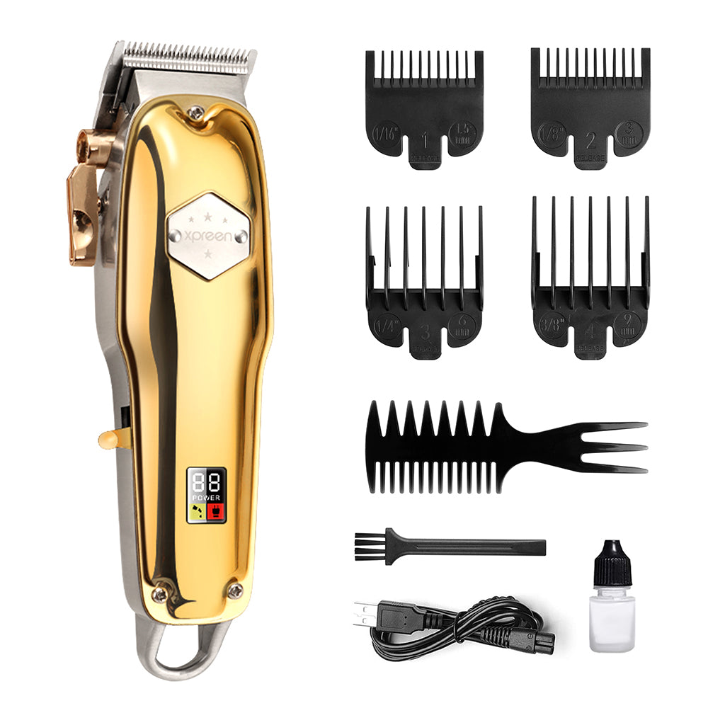 XPREEN xpre313j Rechargeable Hair Clipper Barber LCD Display Beard Hair Trimmer DIY Electric Cutter for Men Kids