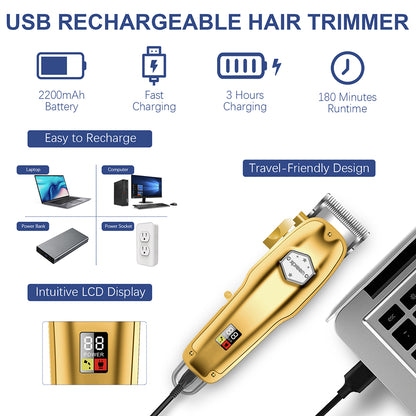 XPREEN xpre313j Rechargeable Hair Clipper Barber LCD Display Beard Hair Trimmer DIY Electric Cutter for Men Kids