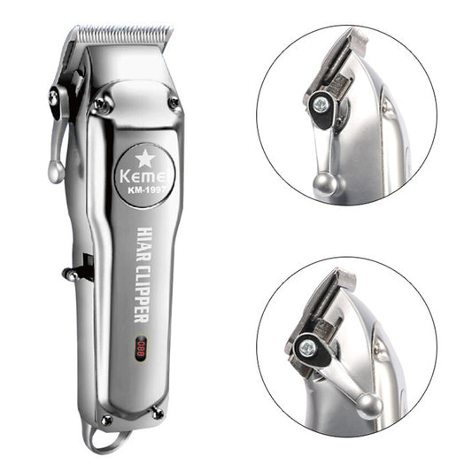 KEMEI KM-1996 Hair Clipper Electric Hair Trimmer Haircut Kit, EU Plug USB Rechargeable Dual Use