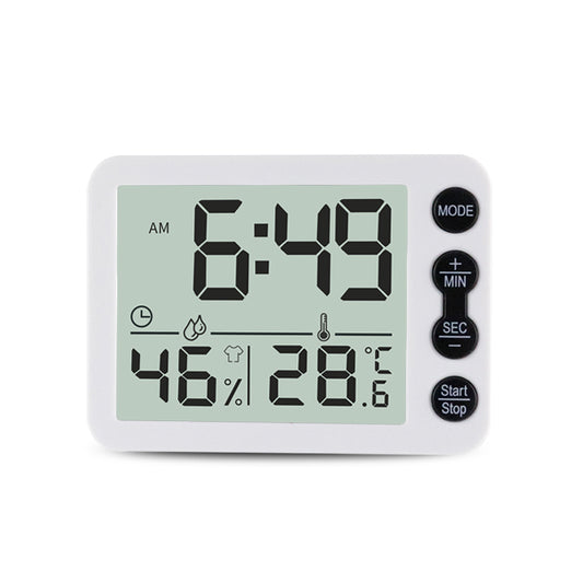 TS-9606 Creative Indoor Thermo-hygrometer Alarm Clock with Timer Function