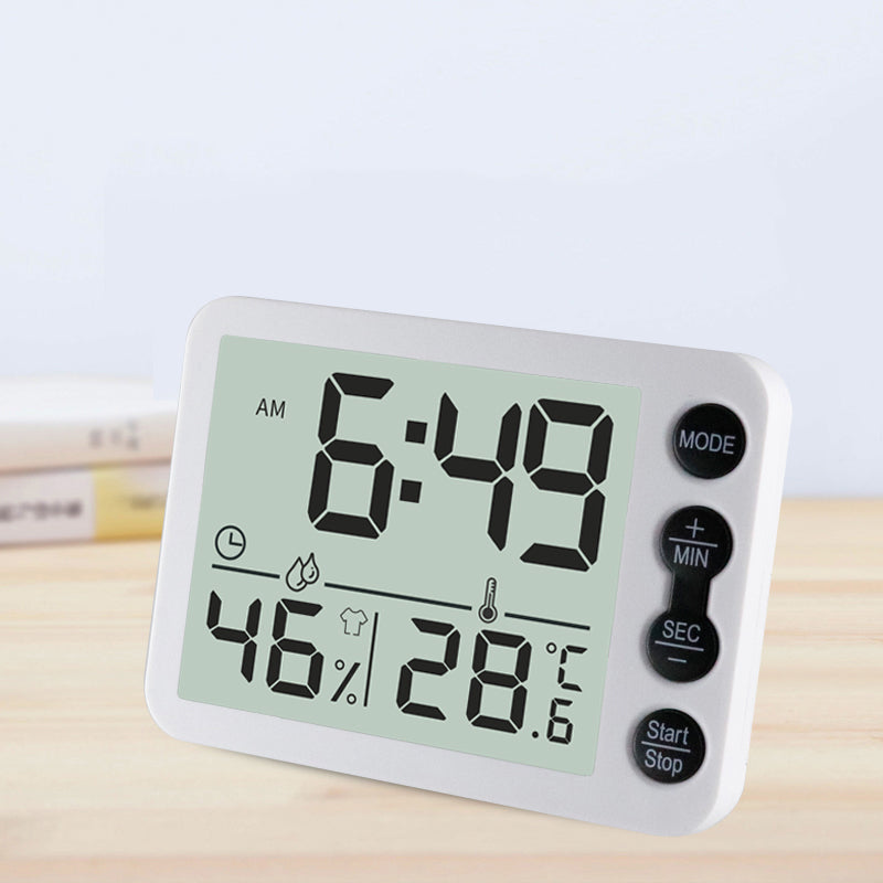 TS-9606 Creative Indoor Thermo-hygrometer Alarm Clock with Timer Function