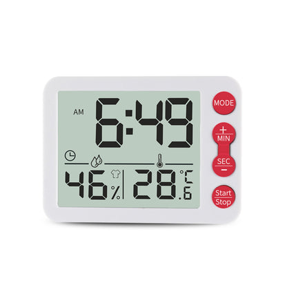 TS-9606 Creative Indoor Thermo-hygrometer Alarm Clock with Timer Function