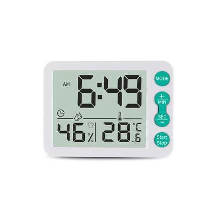 TS-9606 Creative Indoor Thermo-hygrometer Alarm Clock with Timer Function