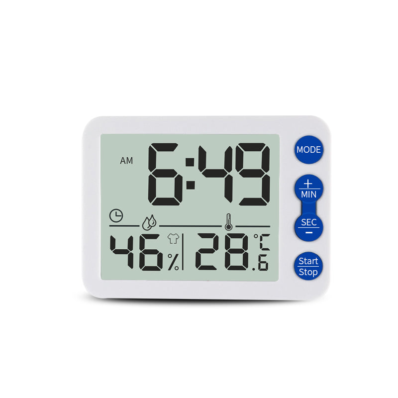 TS-9606 Creative Indoor Thermo-hygrometer Alarm Clock with Timer Function