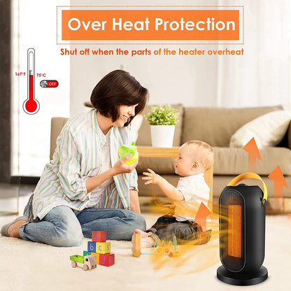 1200W Electric Space Heater 3 Modes Quiet Heating PTC Heater Fast Heating Up Overheating Protection Fan