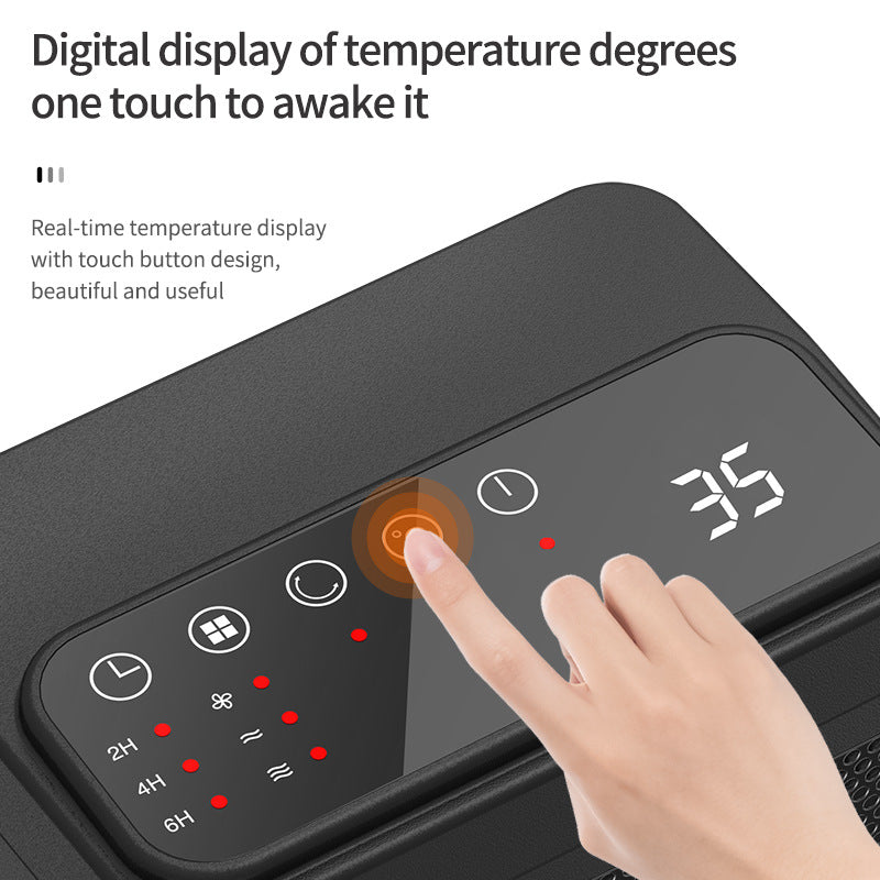 YND-1200D Mini PTC Electric Heater Winter Home Quiet Warm Wind Heating  Fan with Digital Display Touch Panel