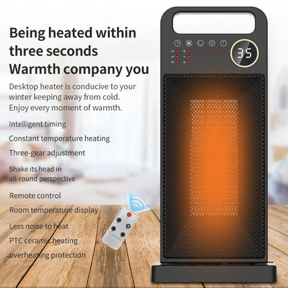 2000D Heater Household Portable Heater Regulating Electric Heater Air Circulation Tower Fan Heating Air Heater